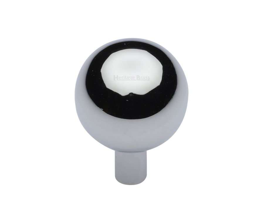 Heritage Brass Polished Chrome Sphere Cabinet Knob 28mm