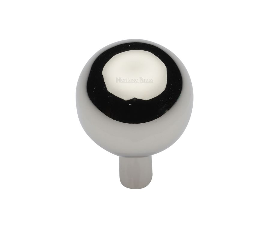Heritage Brass Polished Nickel Finish Sphere Cabinet Knob 28mm
