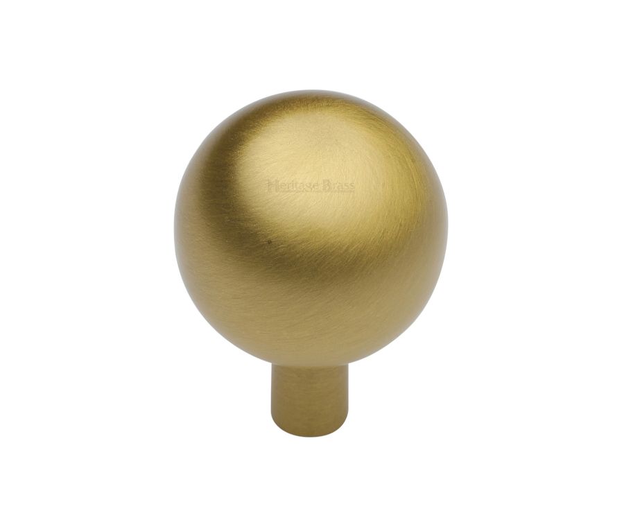Heritage Brass Satin Brass Sphere Cabinet Knob 28mm