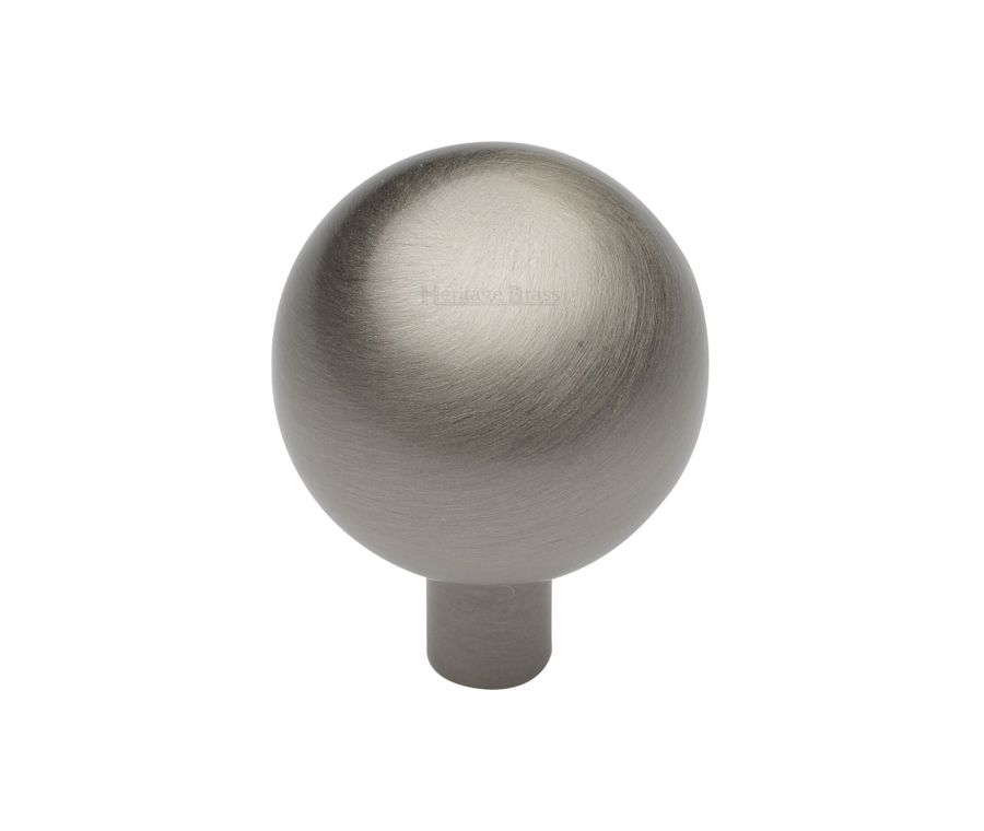 Heritage Brass Satin Nickel Sphere Cabinet Knob 28mm