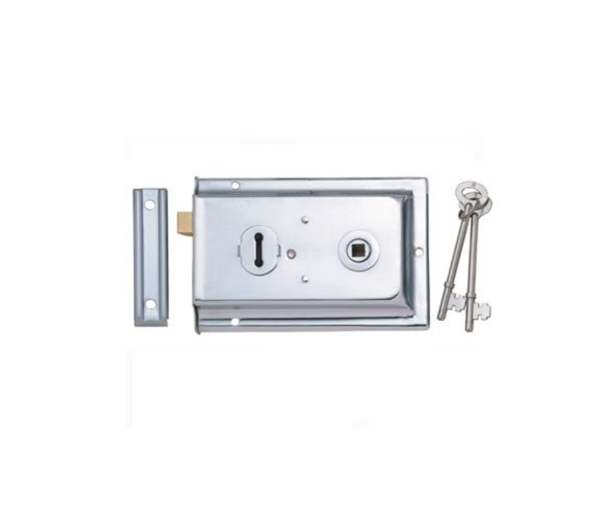 Polished Chrome 152x102mm Contract Rim Lock