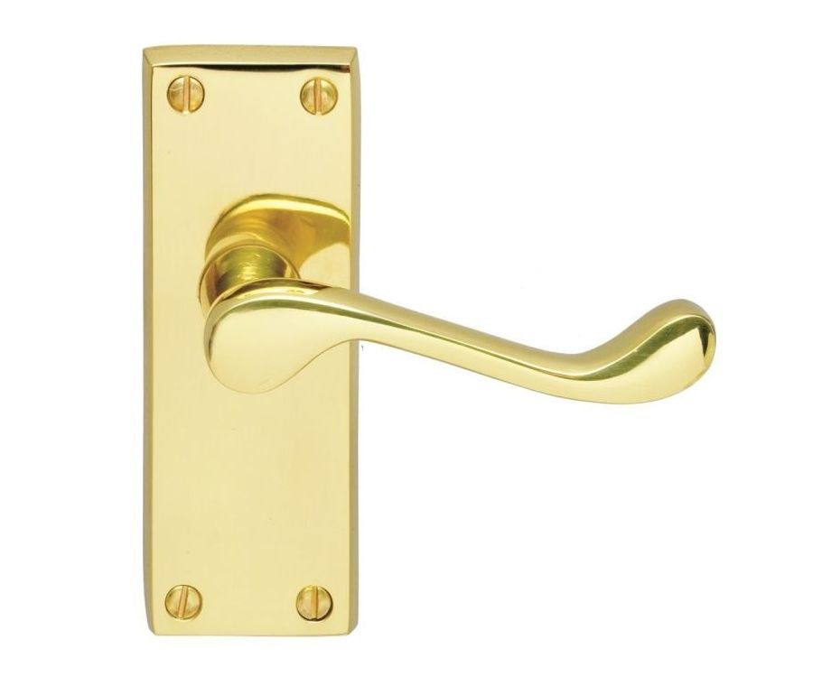 Polished Brass Victorian Scroll Lever | CBS55