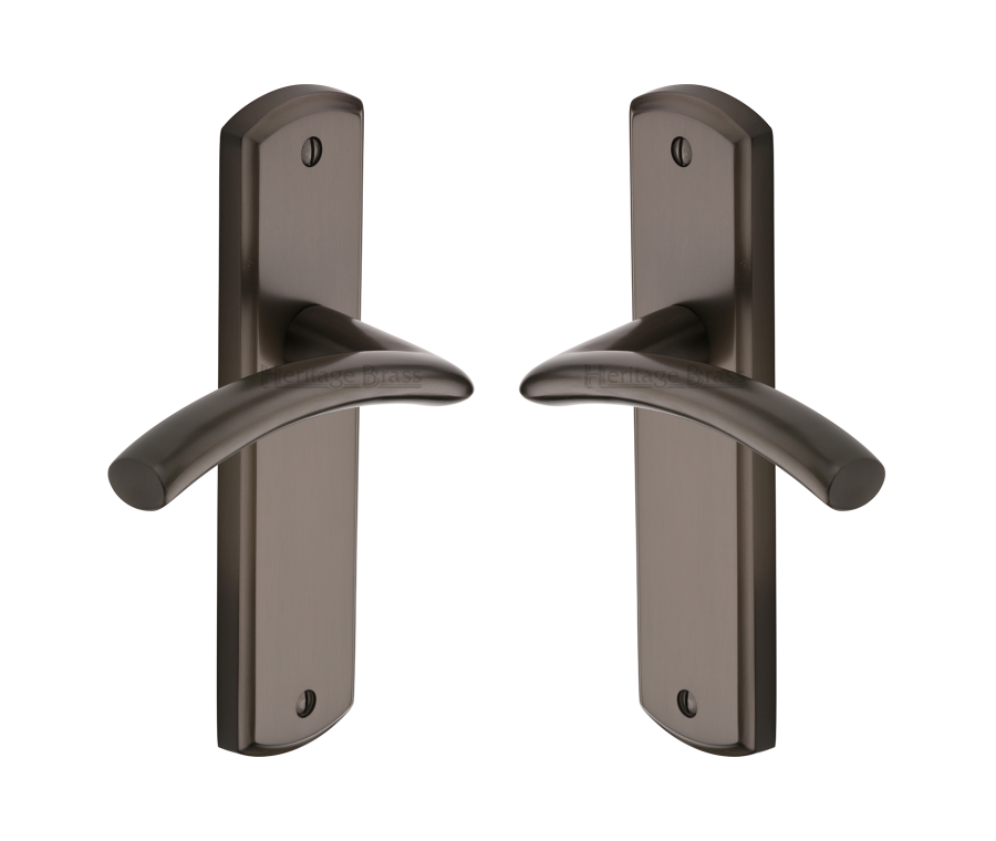 Heritage Brass Matt Bronze Centaur Door Handle on Plate - Lever Latch