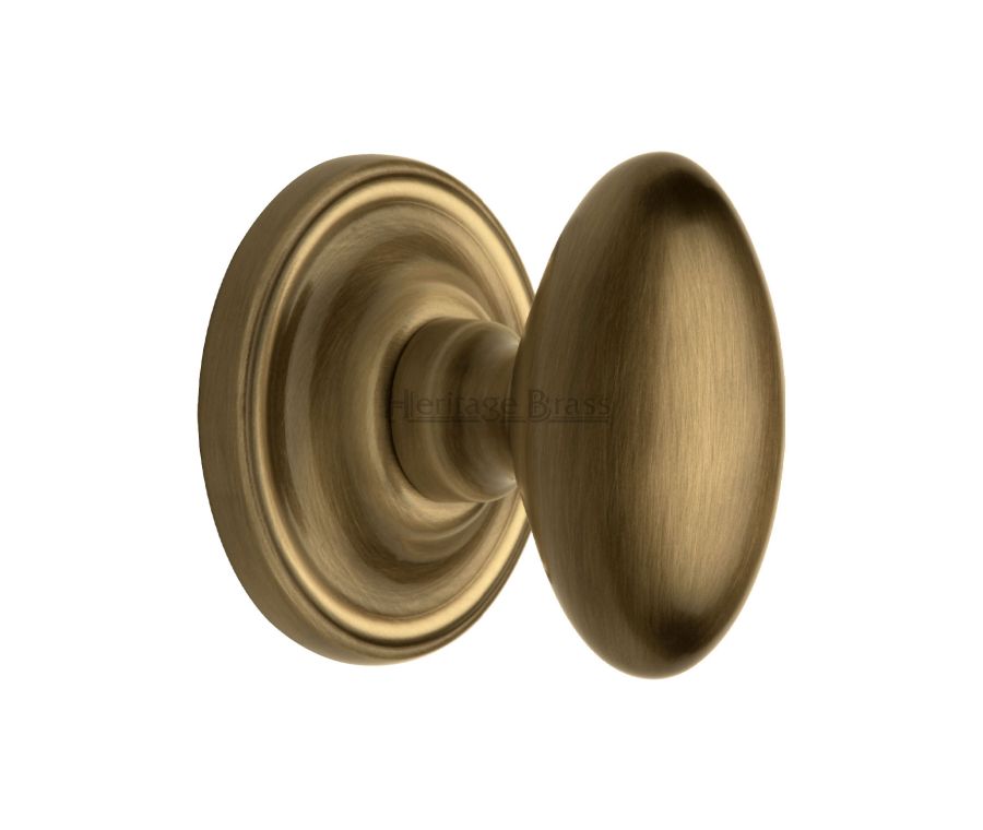 Heritage Brass Antique Brass Chelsea Door Knob on Rose