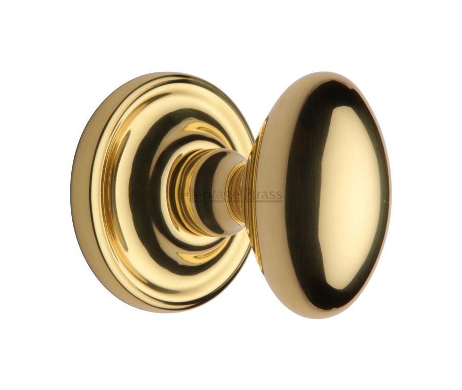 Heritage Brass Polished Brass Chelsea Door Knob on Rose