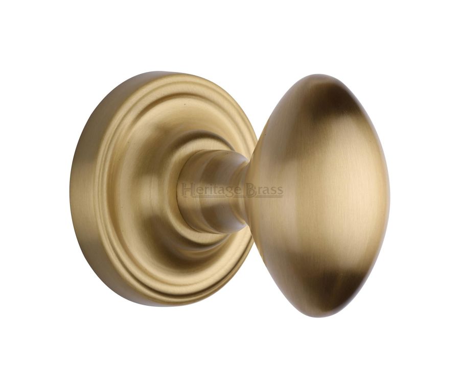 Heritage Brass Satin Brass Chelsea Door Knob on Rose