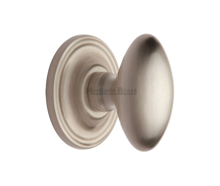Heritage Brass Satin Nickel Chelsea Door Knob on Rose