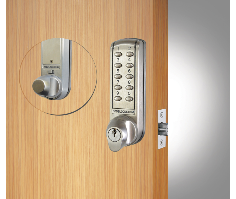 Codelocks CL2255 Brushed Steel Electronic Tubular Mortice Latch
