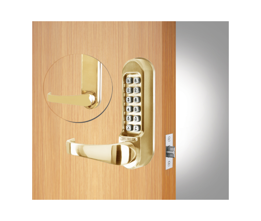 Codelocks Polished Brass Heavy Duty Tubular Mortice Latch | CL510 PB