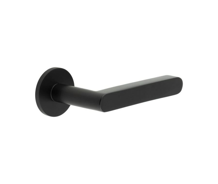 CR-101 Black Sprung Round Rose Door Handle