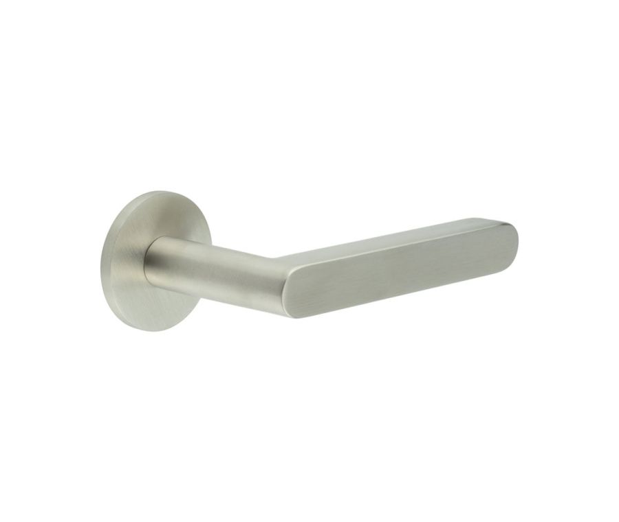 CR-101 Satin Stainless Steel Sprung Round Rose Door Handle
