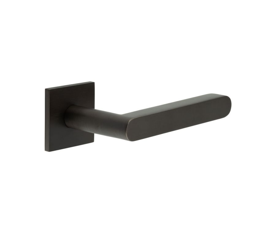 CR-101 Dark Bronze Sprung Square Rose Door Handle
