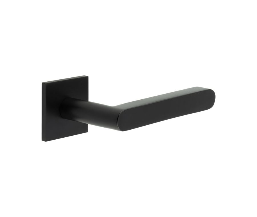 CR-101 Black Sprung Square Rose Door Handle