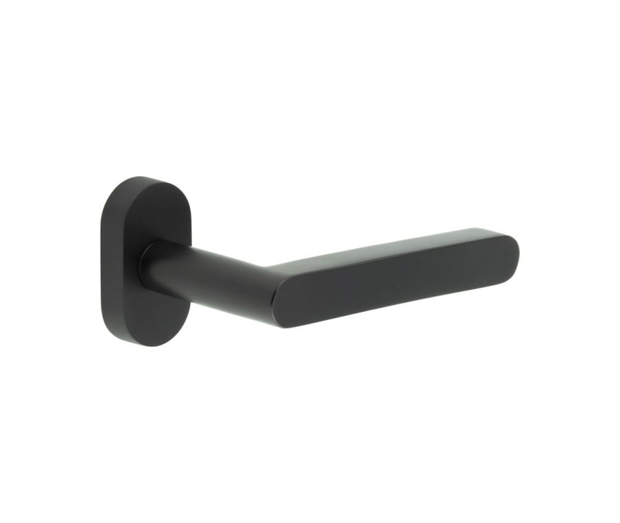 CR-101 Black Multi Point Oval Rose Door Handle