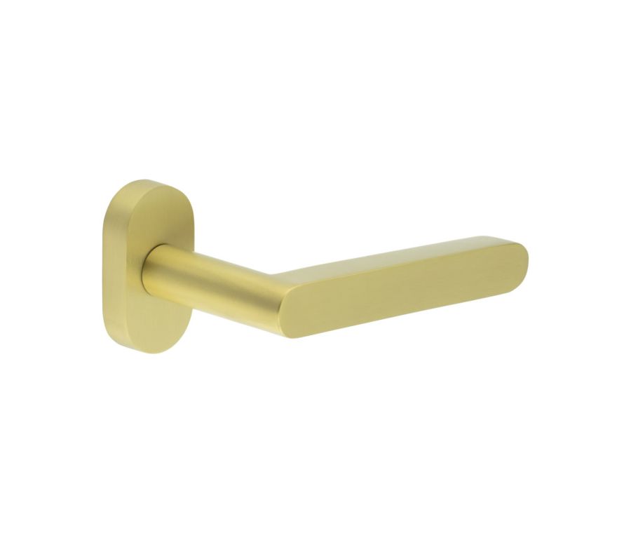 CR-101 Satin Brass Multi Point Oval Rose Door Handle