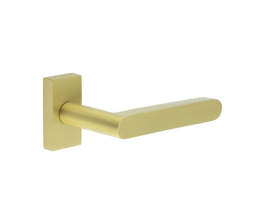 CR-101 Satin Brass Multi Point Rectangular Rose Door Handle