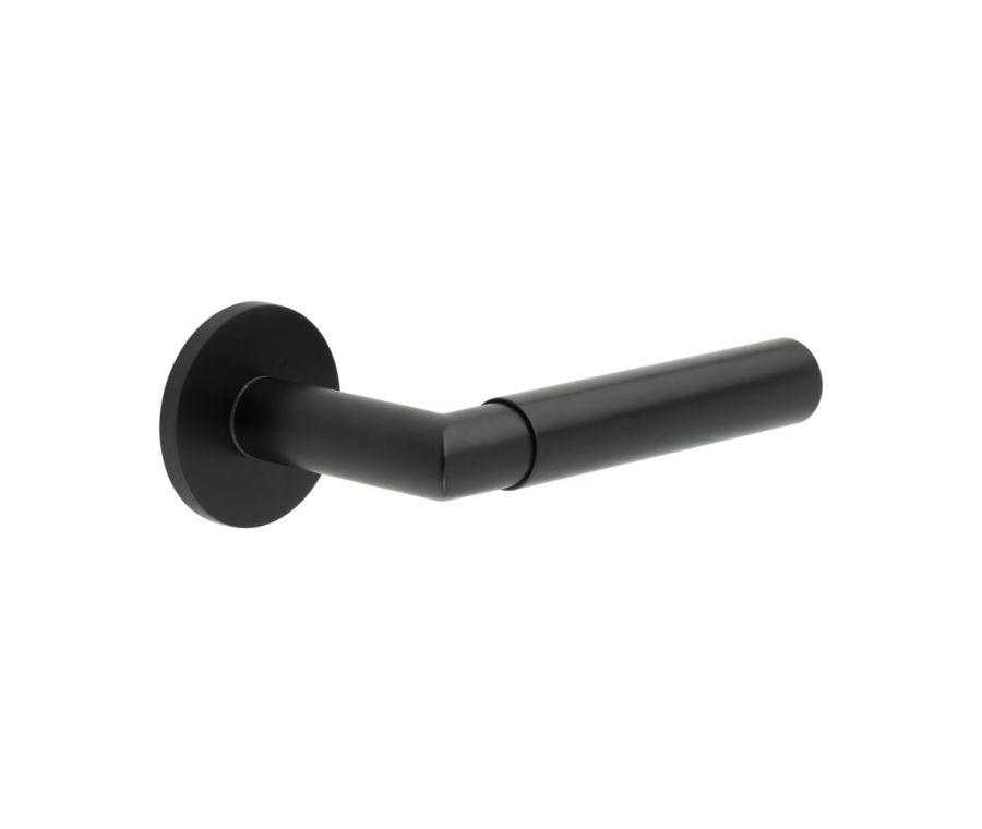 CR-102 Black Sprung Round Rose Door Handle