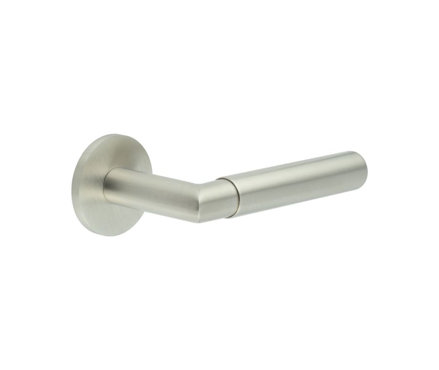 CR-102 Satin Stainless Steel Sprung Round Rose Door Handle