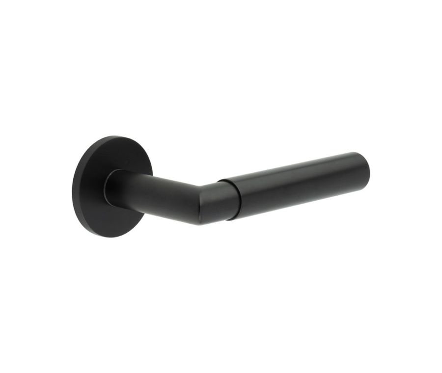 CR-102 Black Unsprung Round Rose Door Handle