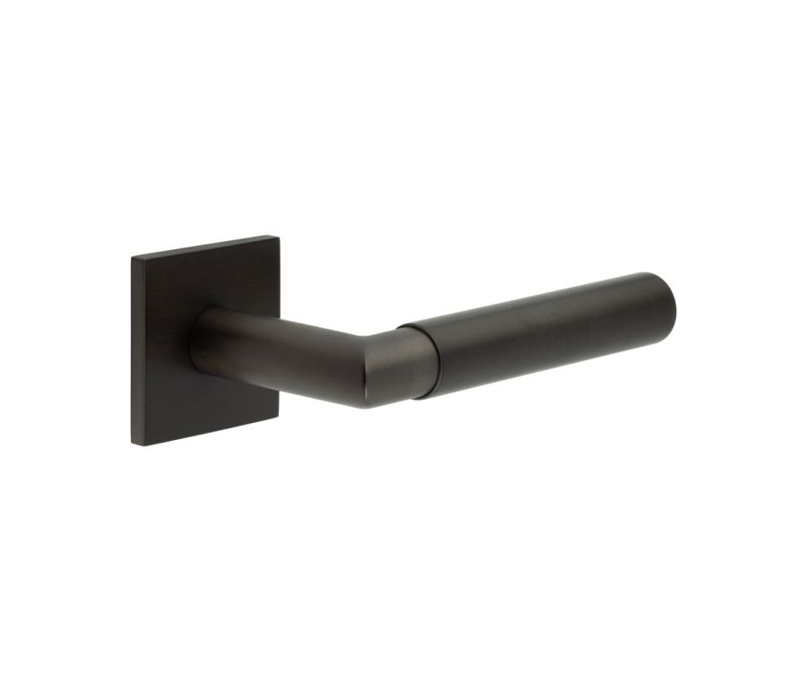 CR-102 Dark Bronze Sprung Square Rose Door Handle
