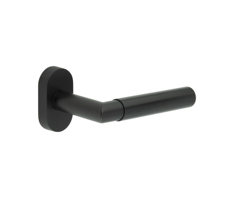 CR-102 Black Multi Point Oval Rose Door Handle