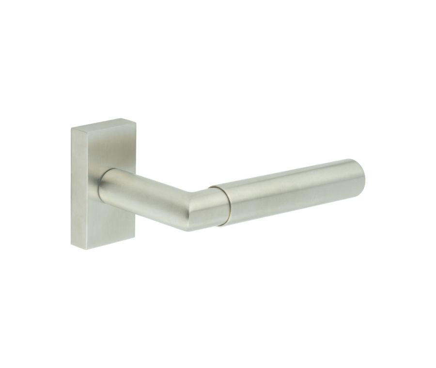 CR-102 Satin Stainless Steel Multi Point Rectangular Rose Door Handle