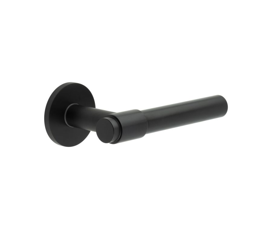 CR-103 Black Unsprung Round Rose Door Handle