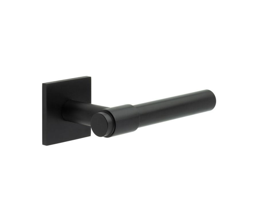 CR-103 Black Sprung Square Rose Door Handle