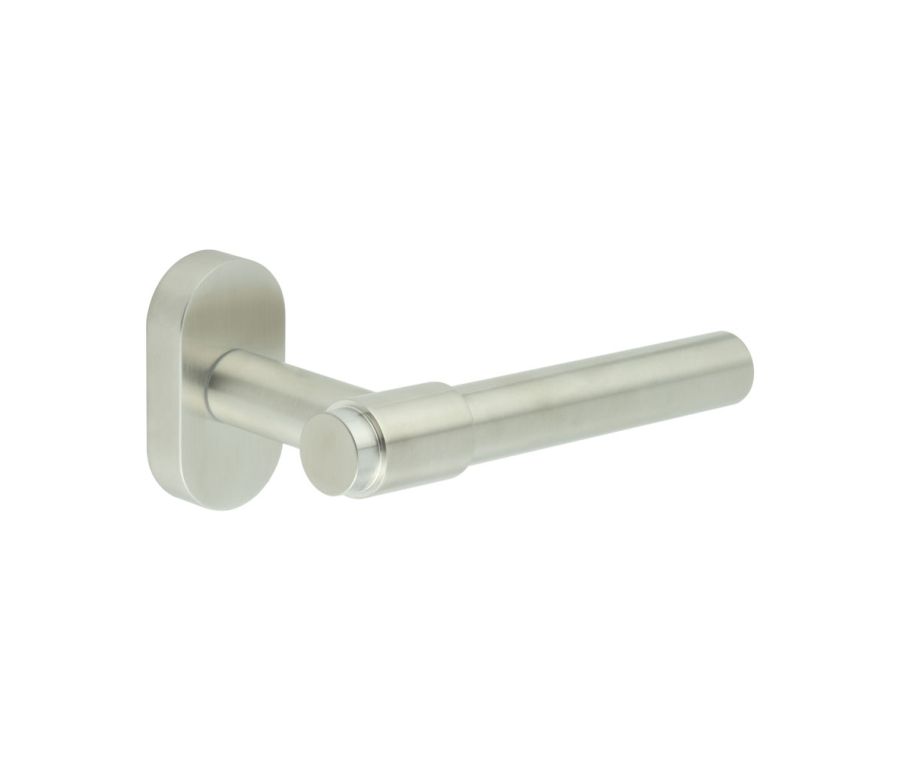 CR-103 Satin Stainless Steel Multi Point Oval Rose Door Handle