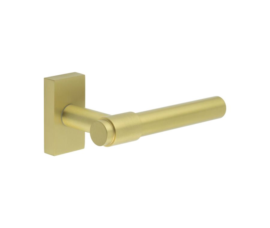 CR-103 Satin Brass Multi Point Rectangular Rose Door Handle