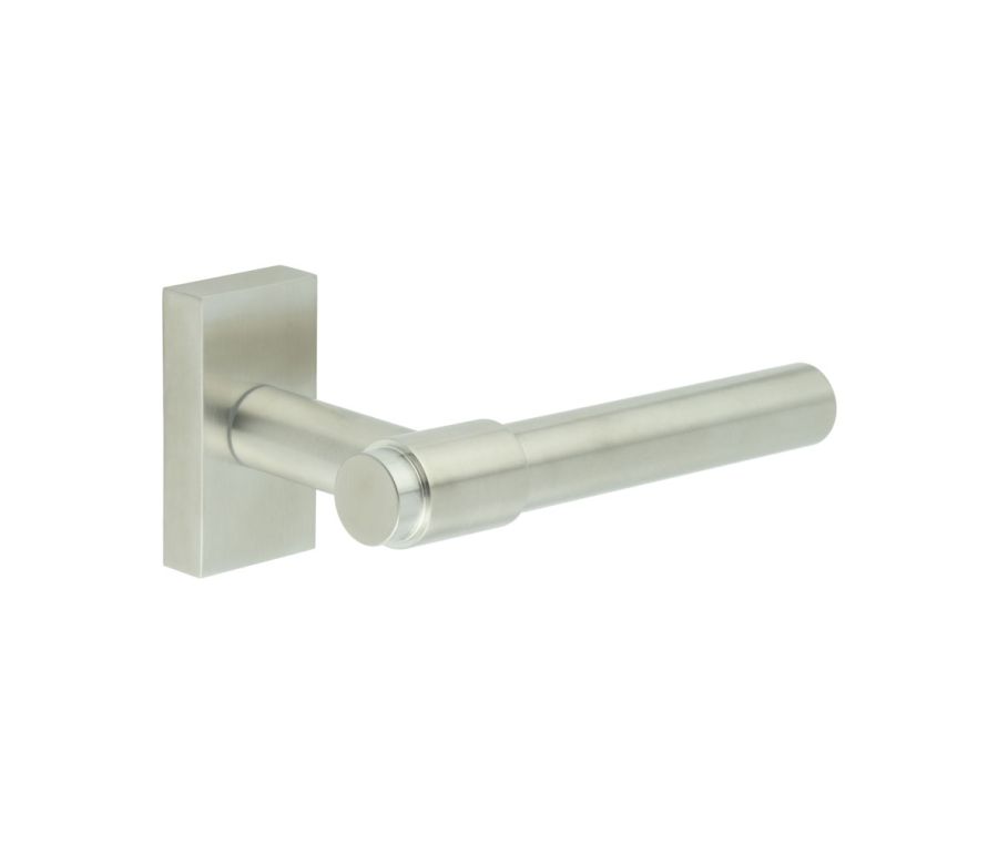 CR-103 Satin Stainless Steel Multi Point Rectangular Rose Door Handle