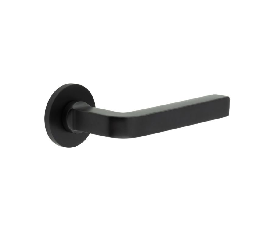 CR-104 Black Unsprung Round Rose Door Handle