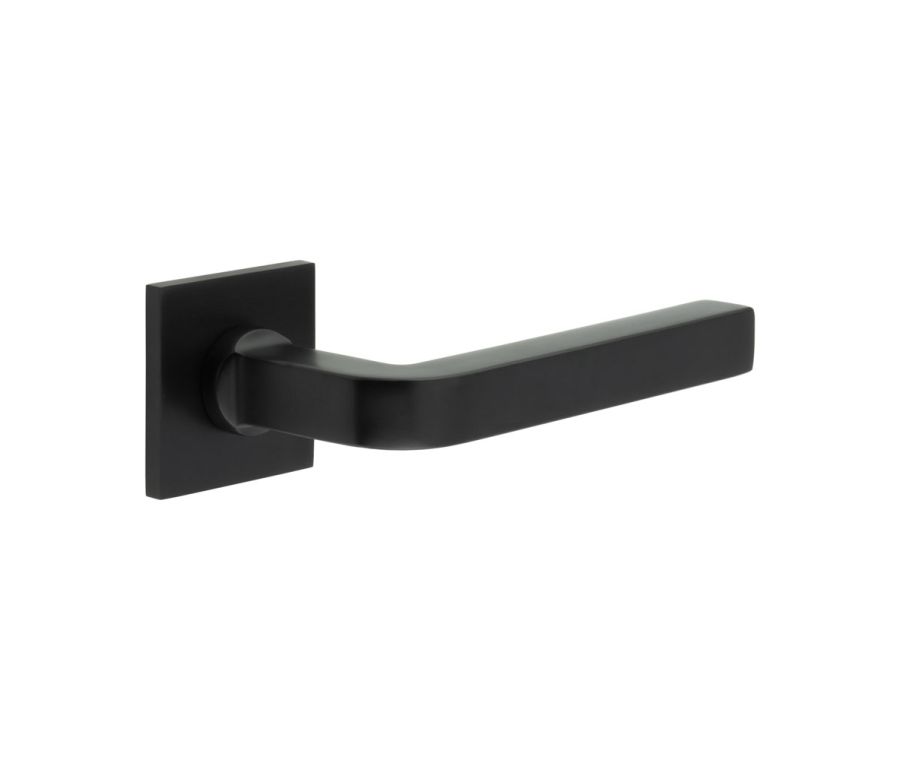CR-104 Black Unsprung Square Rose Door Handle