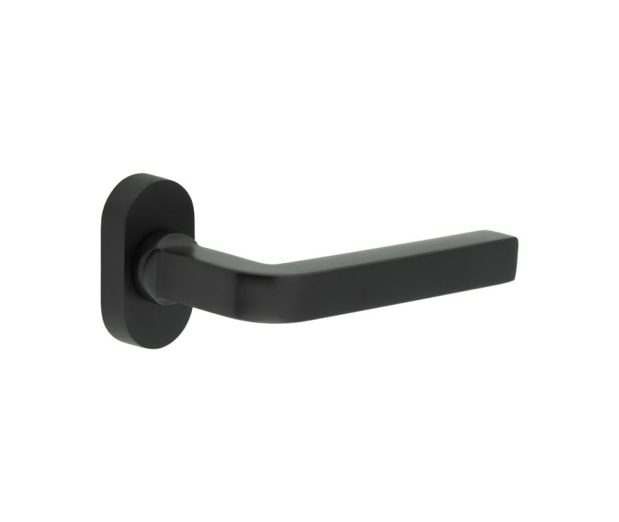 CR-104 Black Multi Point Oval Rose Door Handle