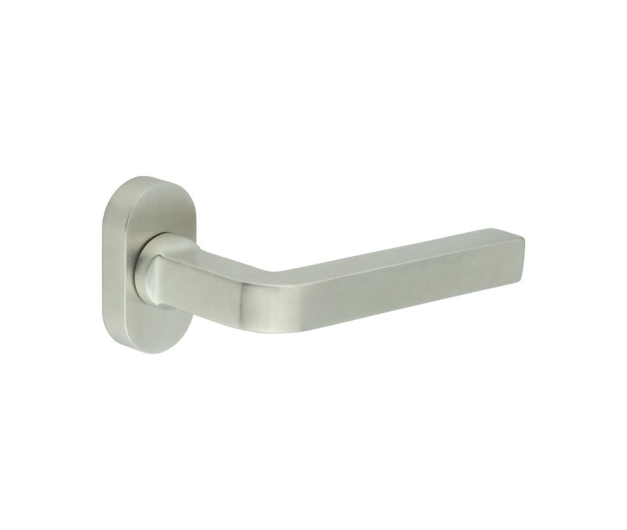 CR-104 Satin Stainless Steel Multi Point Oval Rose Door Handle