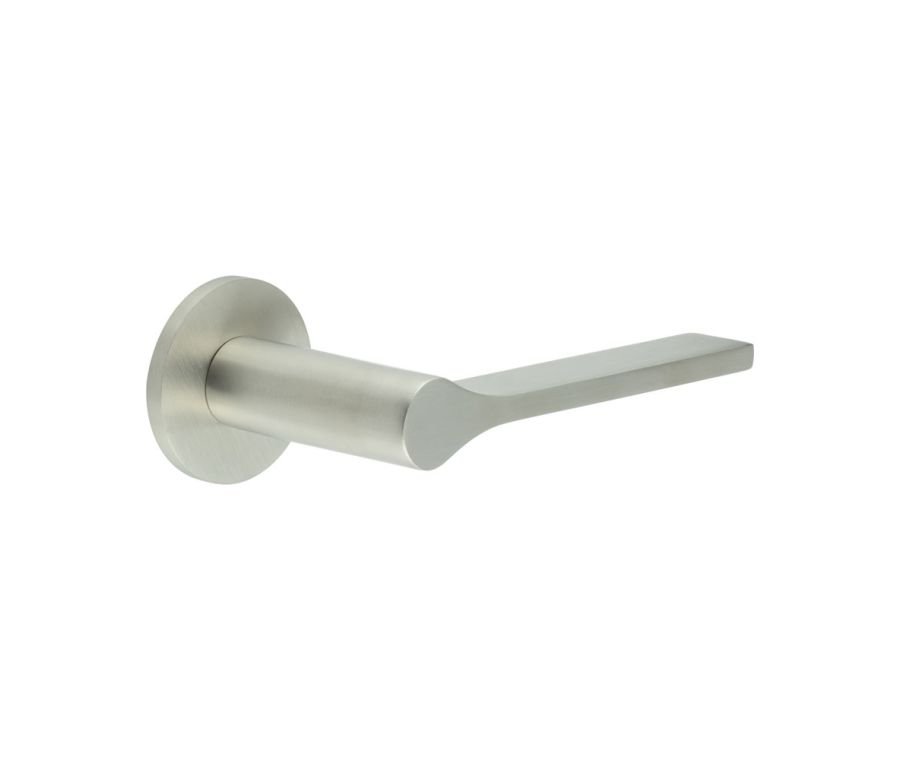 CR-105 Satin Stainless Steel Sprung Round Rose Door Handle