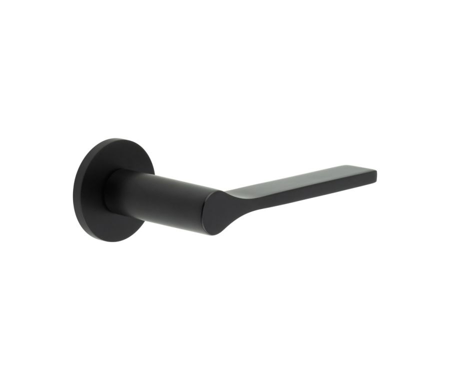 CR-105 Black Unsprung Round Rose Door Handle