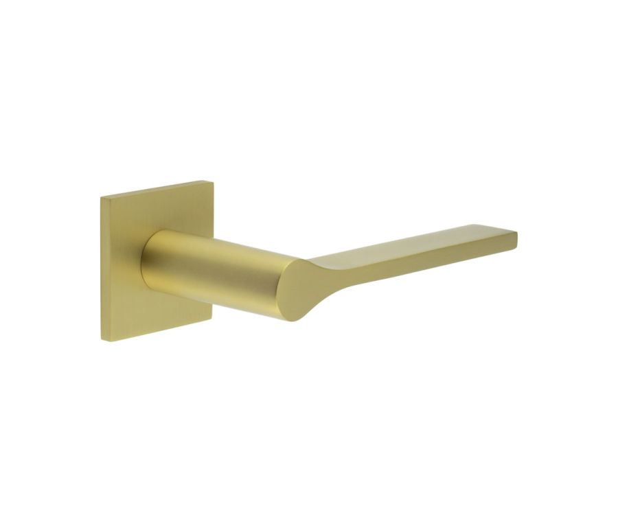 CR-105 Satin Brass Unsprung Square Rose Door Handle
