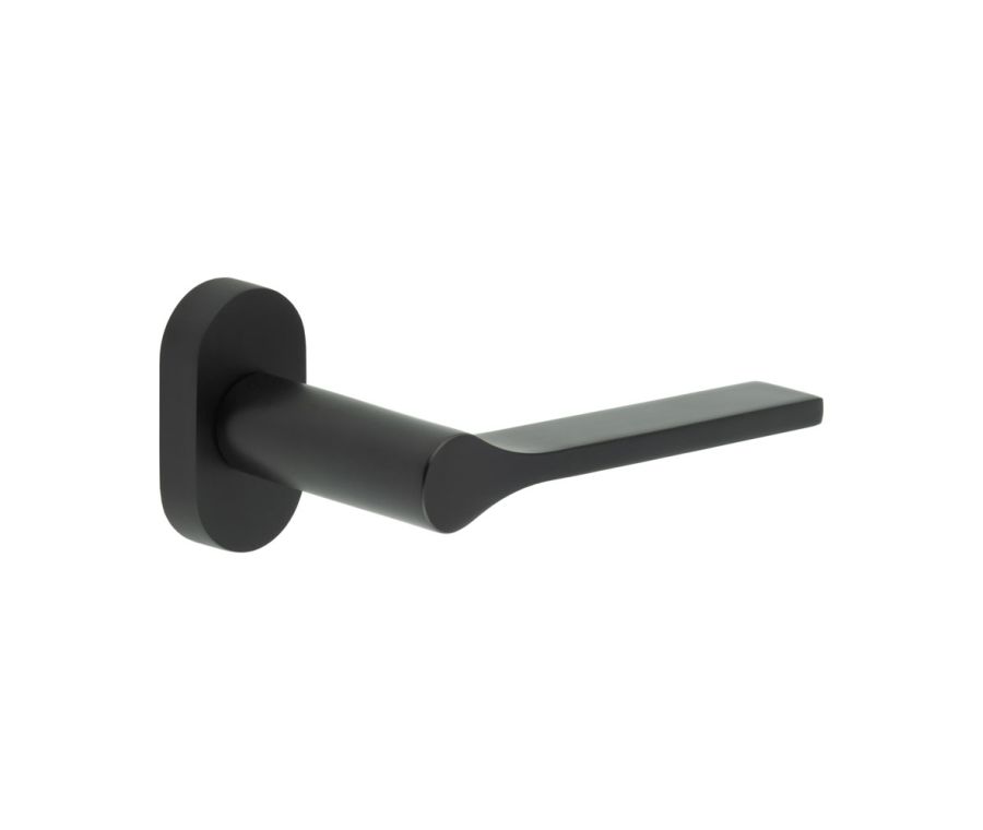 CR-105 Black Multi Point Oval Rose Door Handle