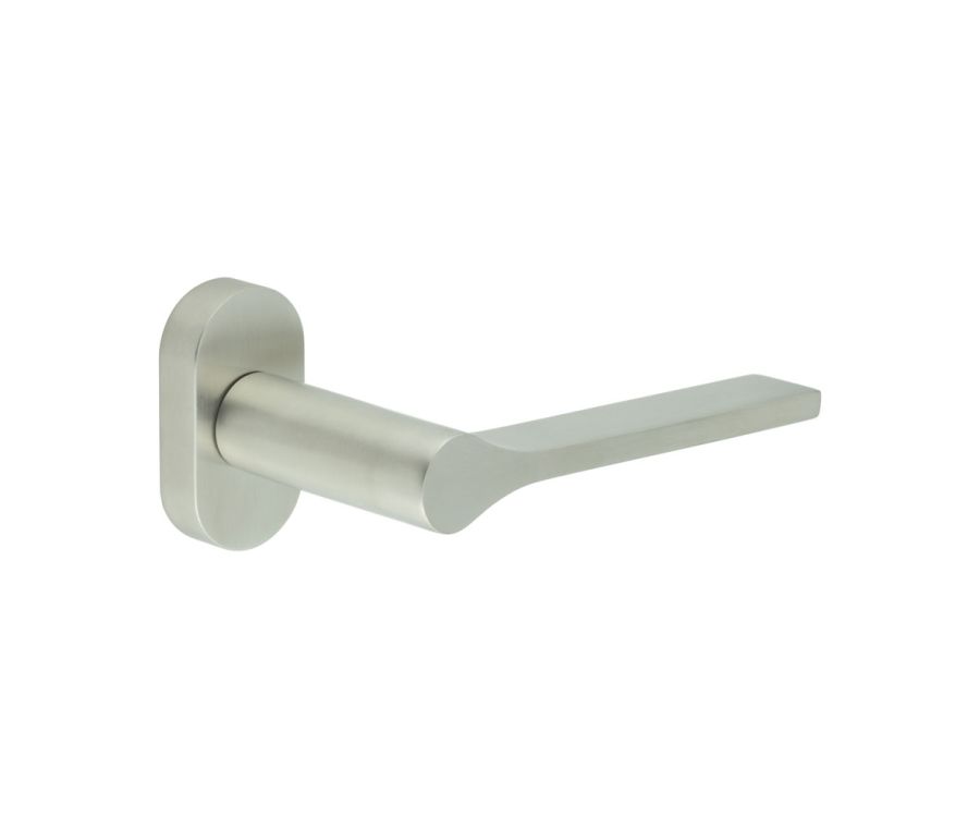 CR-105 Satin Stainless Steel Multi Point Oval Rose Door Handle