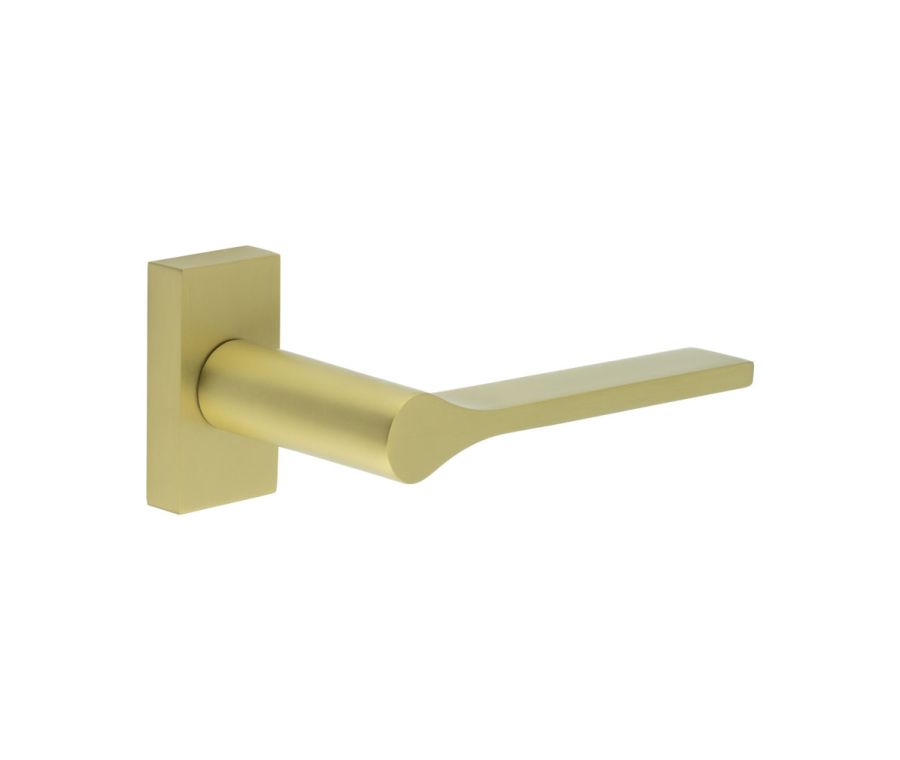 CR-105 Satin Brass Multi Point Rectangular Rose Door Handle