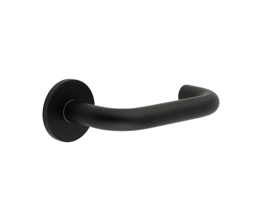 CR-106 Black Sprung Round Rose Door Handle