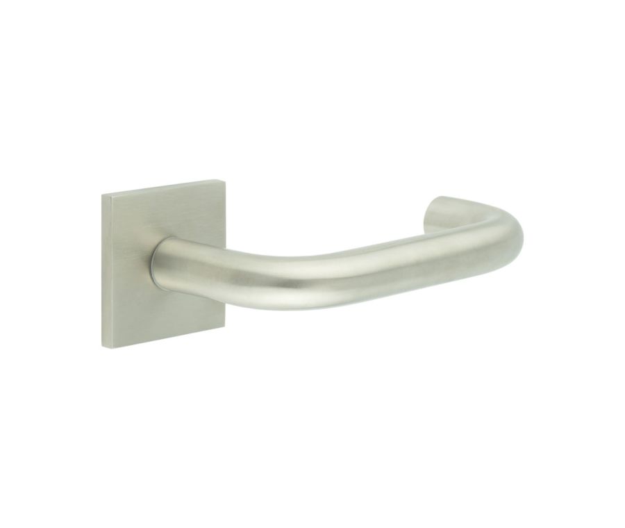 CR-106 Satin Stainless Steel Sprung Square Rose Door Handle