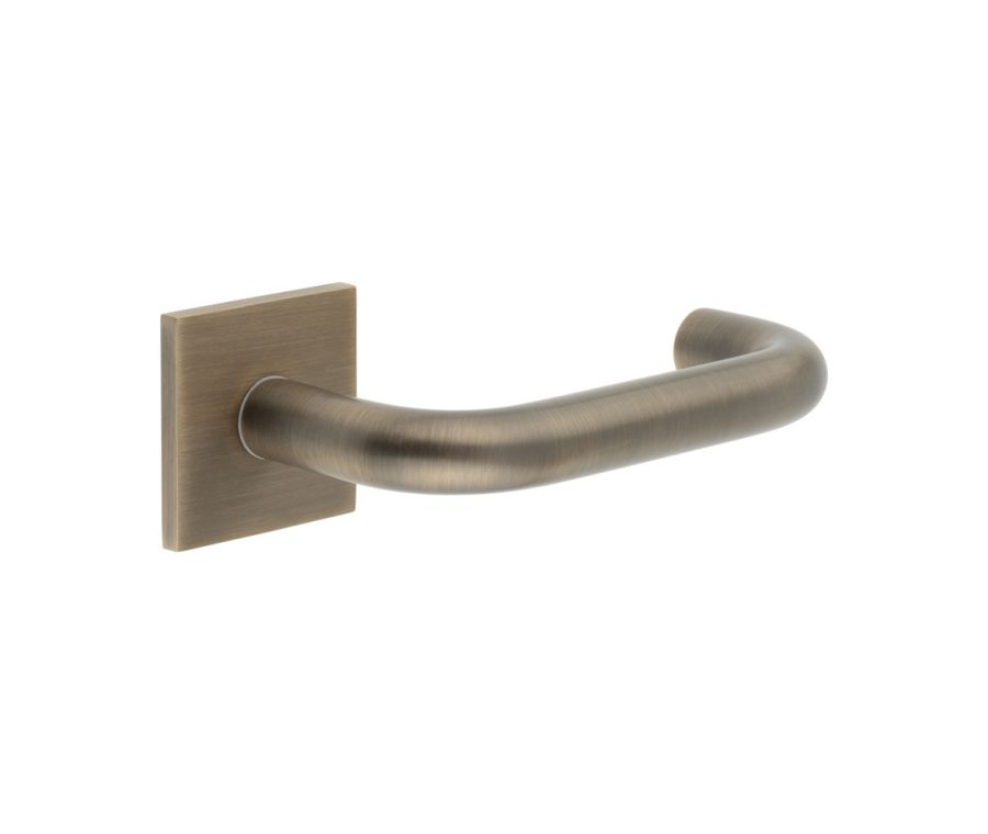 CR-106 Antique Brass Unsprung Square Rose Door Handle