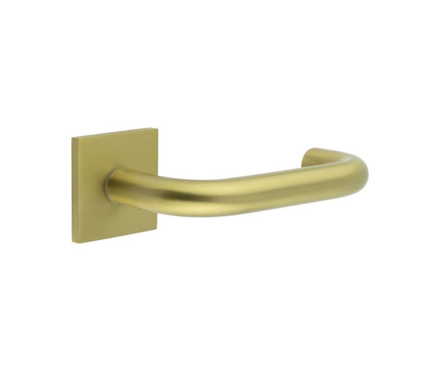 CR-106 Satin Brass Unsprung Square Rose Door Handle