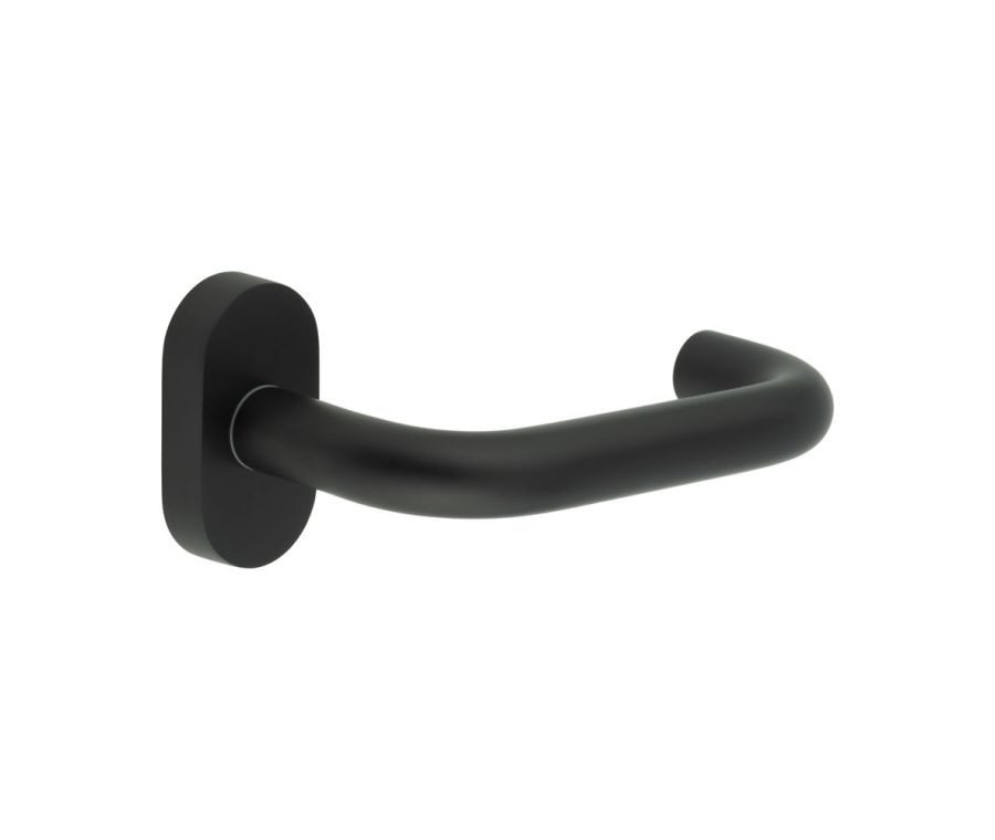 CR-106 Black Multi Point Oval Rose Door Handle