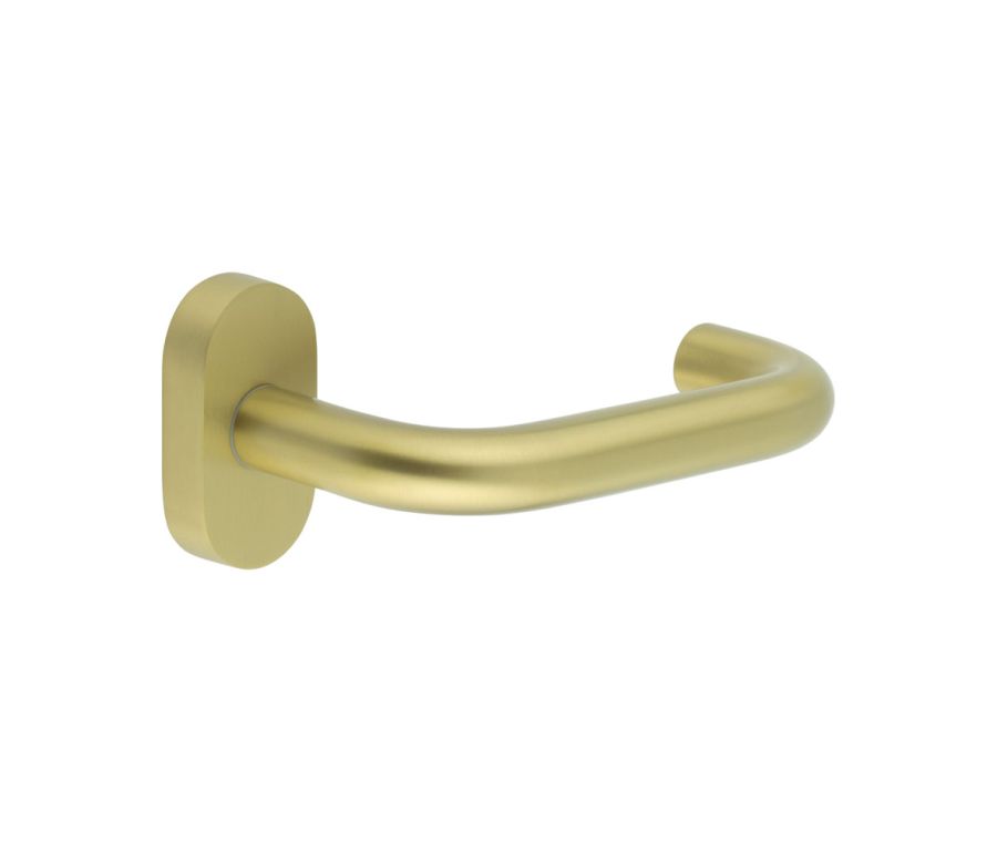 CR-106 Satin Brass Multi Point Oval Rose Door Handle