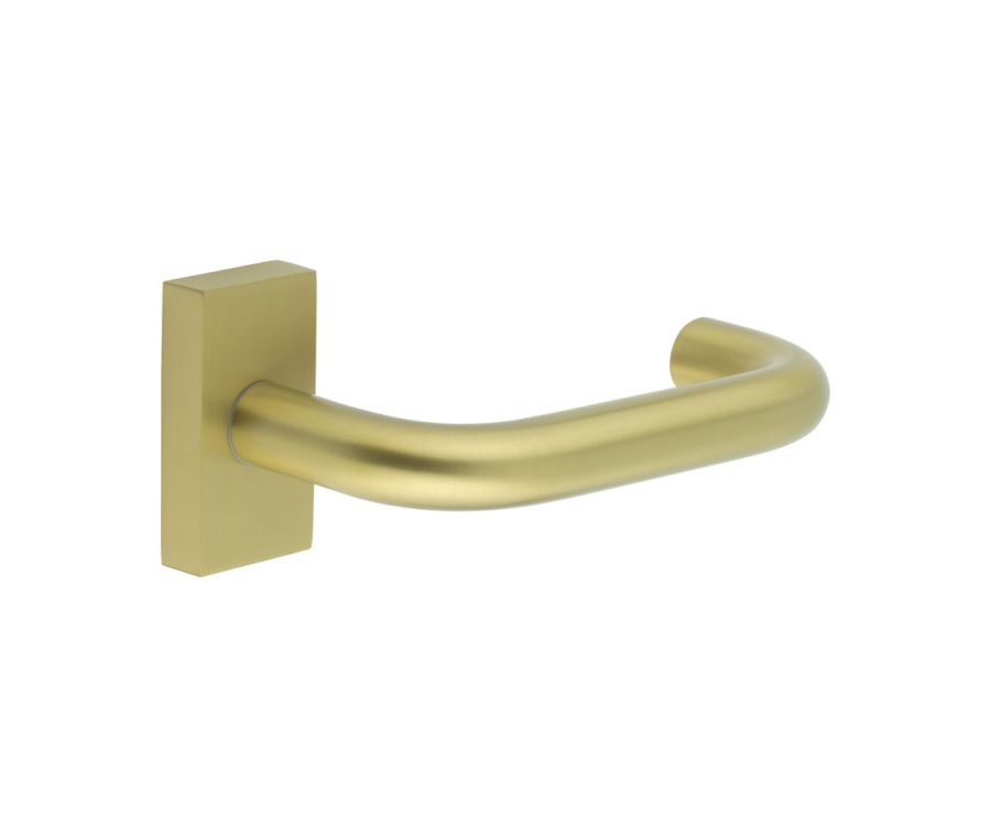 CR-106 Satin Brass Multi Point Rectangular Rose Door Handle