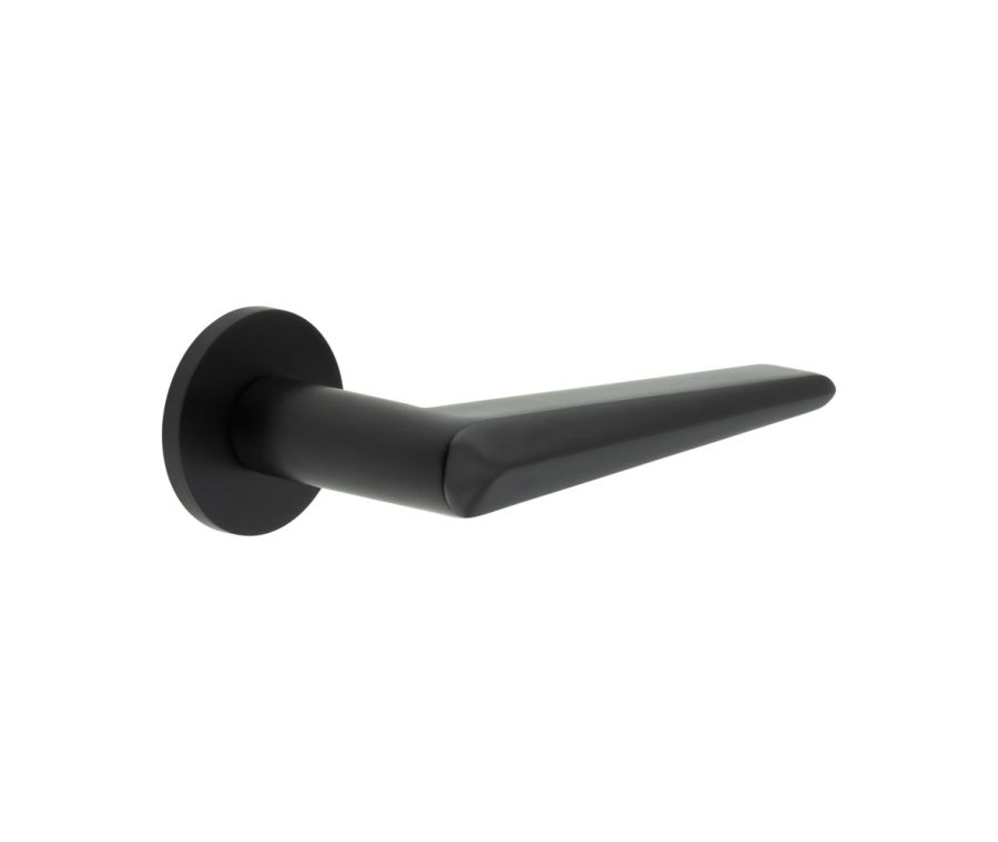 CR-107 Black Unsprung Round Rose Door Handle
