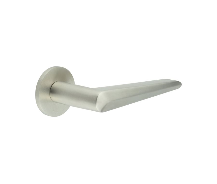CR-107 Satin Stainless Steel Unsprung Round Rose Door Handle